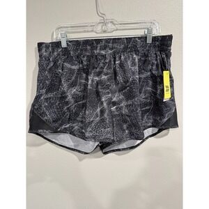 All In Motion Running Shorts Mens XL Black Snake Print Drawstring Waist Mid Rise